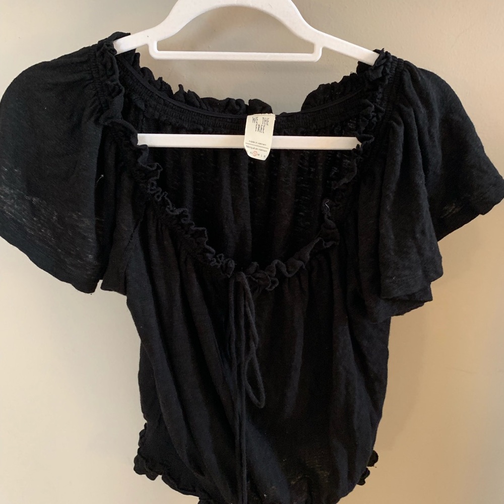 Free People Black crop top small